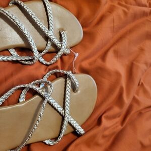 a.n.a Tan Braided Sandals